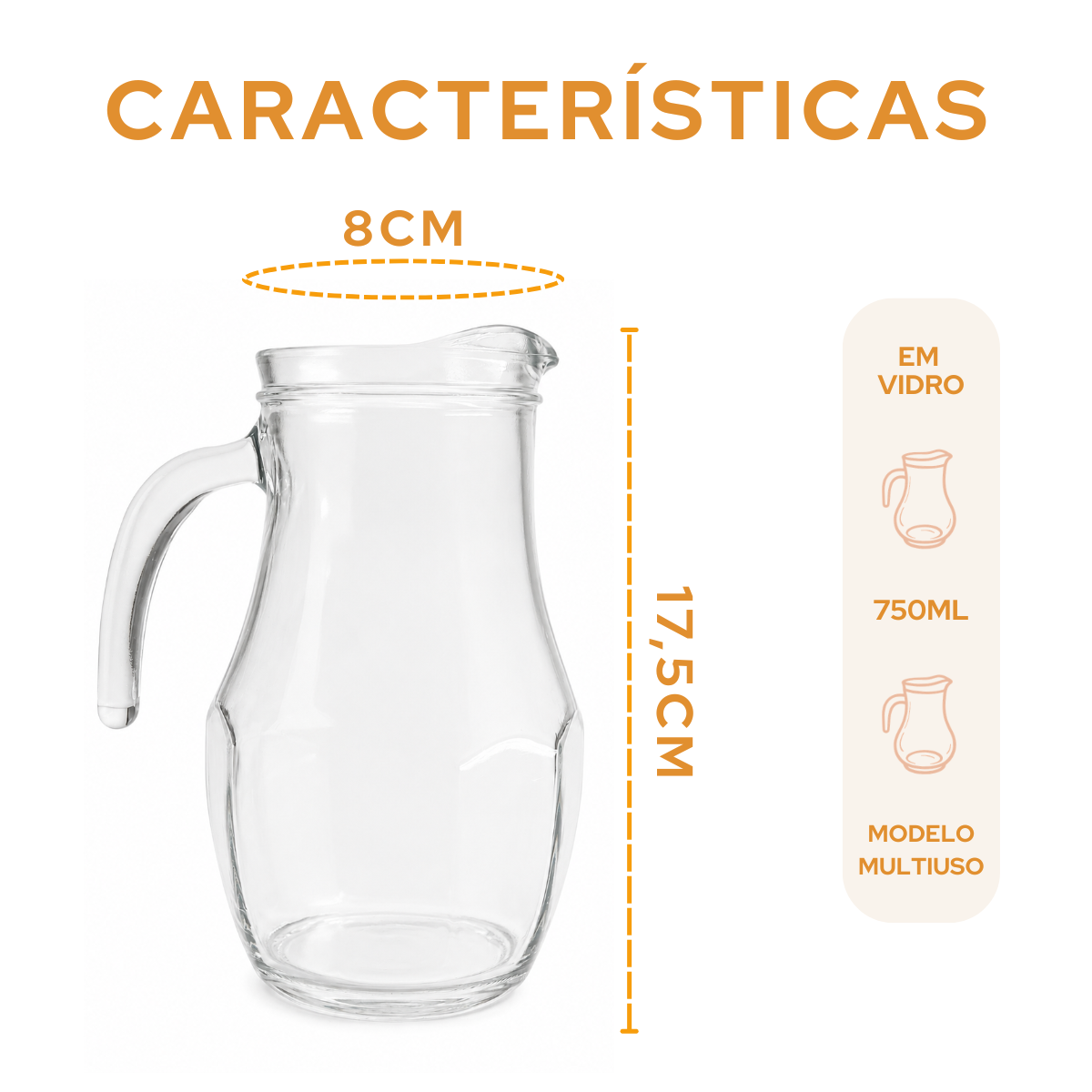 Jarra Vidro Tango 750ml