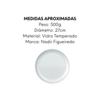 Prato Raso Blanc Opaline de Vidro Temperado Nadir