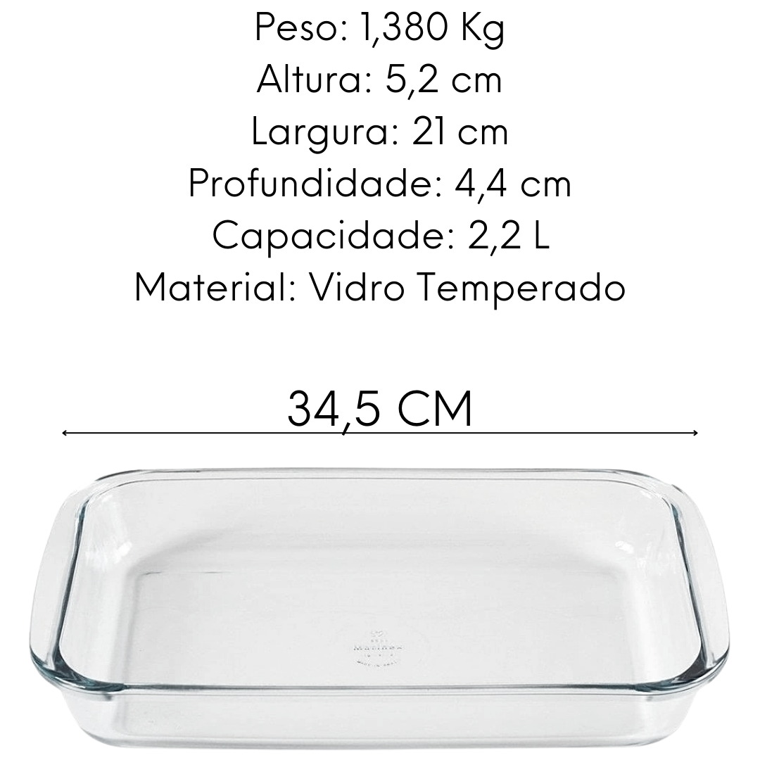 Assadeira Retangular 2,2L Marinex Nadir