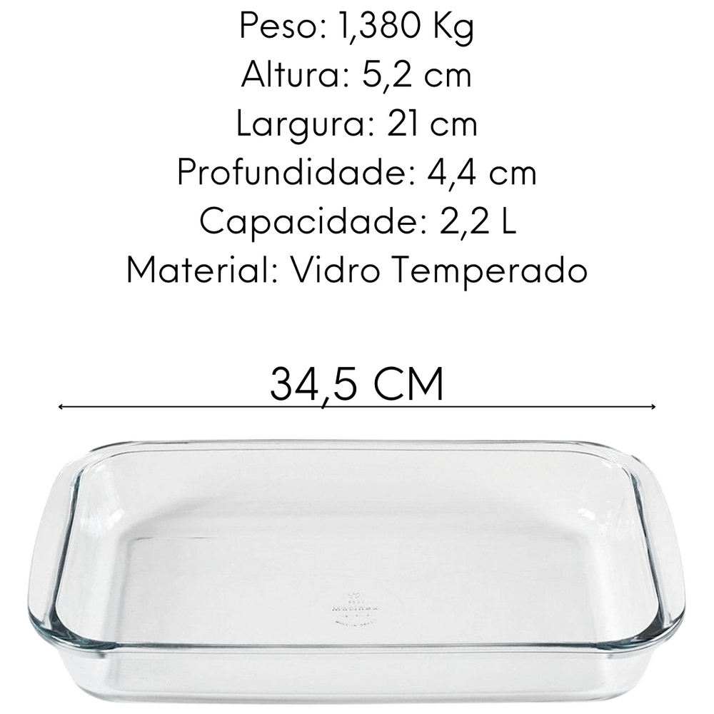 Assadeira Retangular 2,2L Marinex Nadir