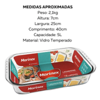 Lasanheira Travessa 5L Vidro Temperado