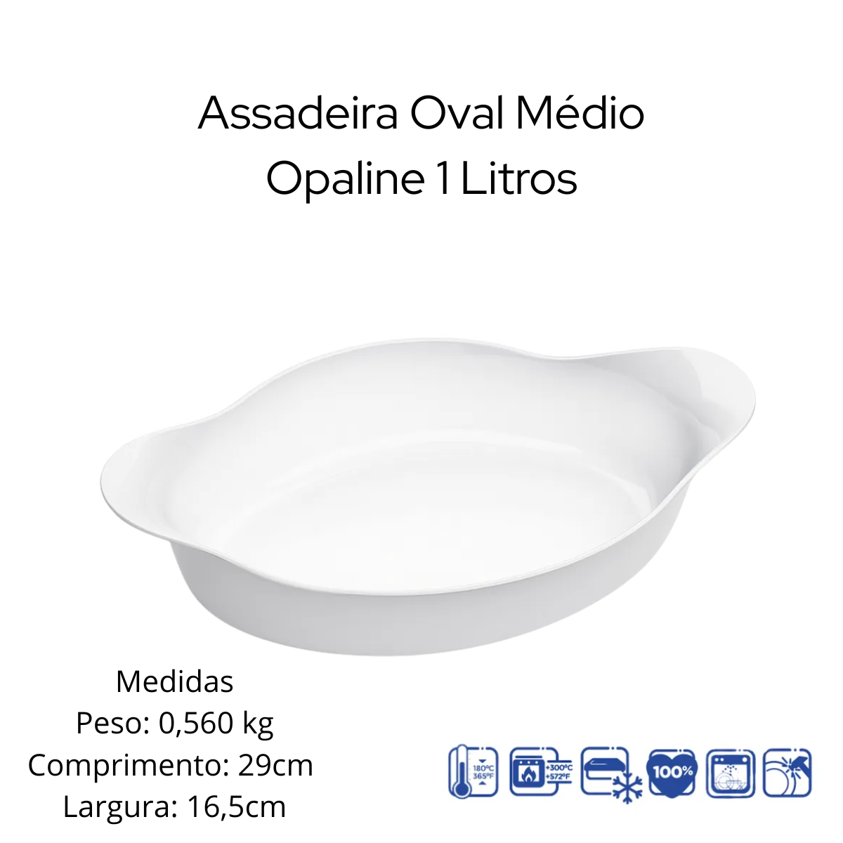 Assadeira Opaline Médio 1 Litro