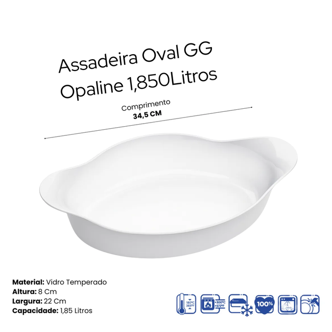 Assadeira Oval GG Opaline 1,850Litros Main Image