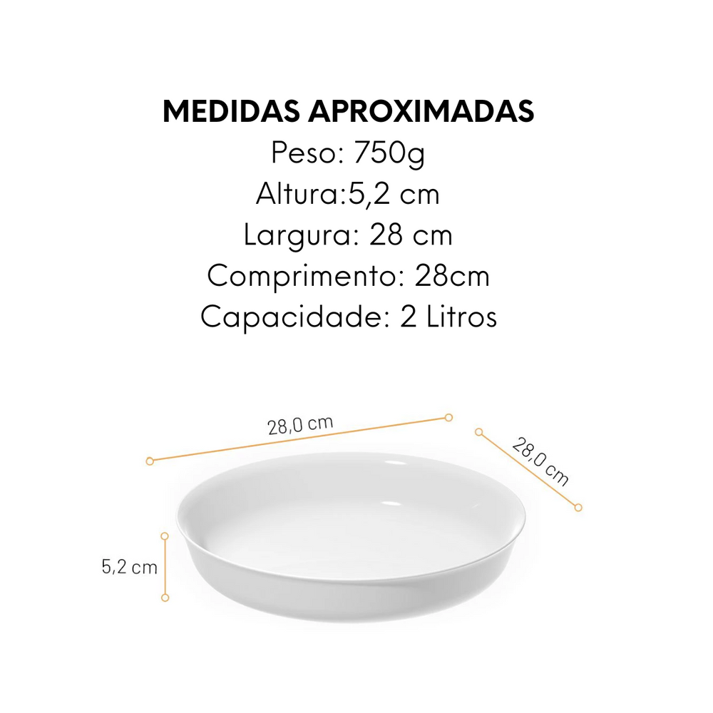 Assadeira Opaline Redonda Grande 2L Nadir