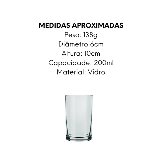 Copo de Vidro 200ml Nadir