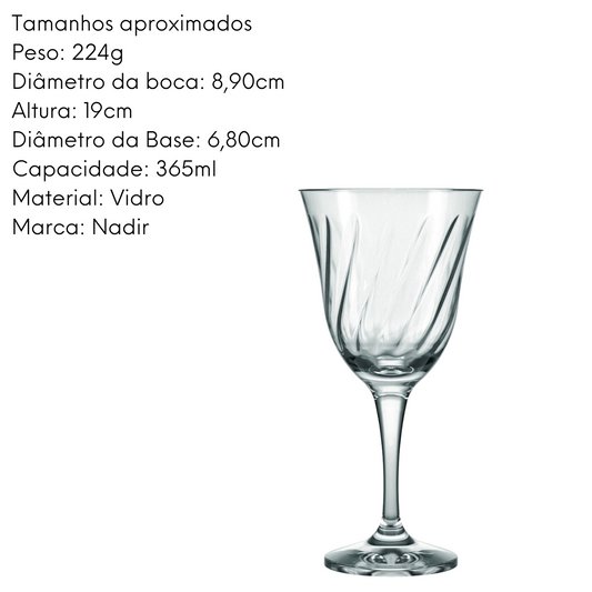 Taça Agua Lirio 365ml de Vidro