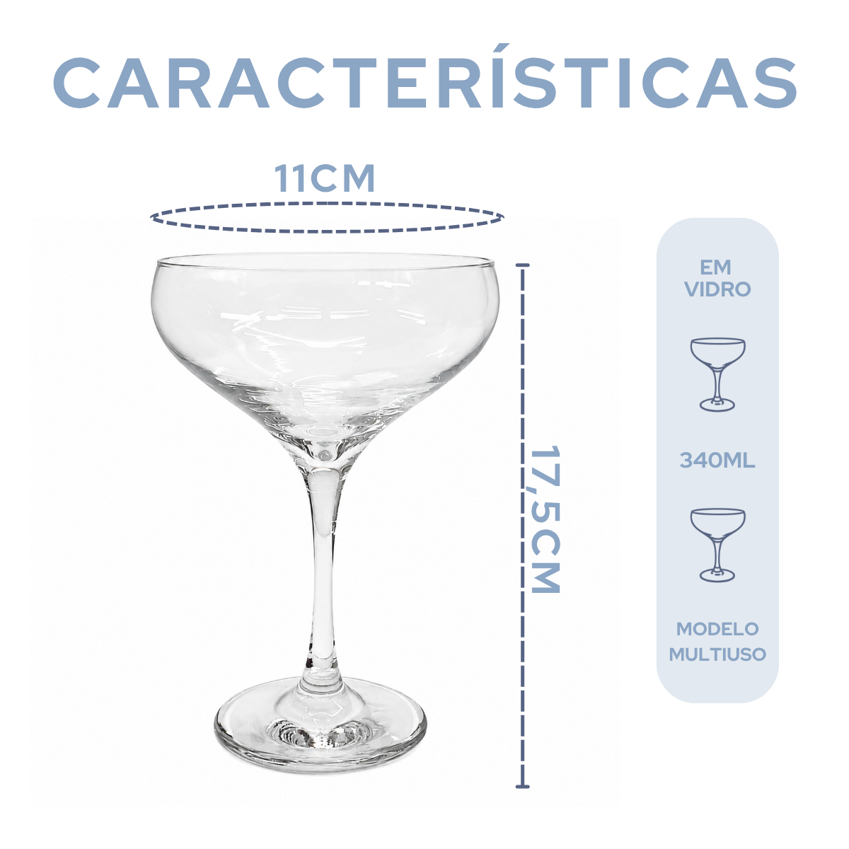 Taça Coquetel Vidro Mistic 340ml