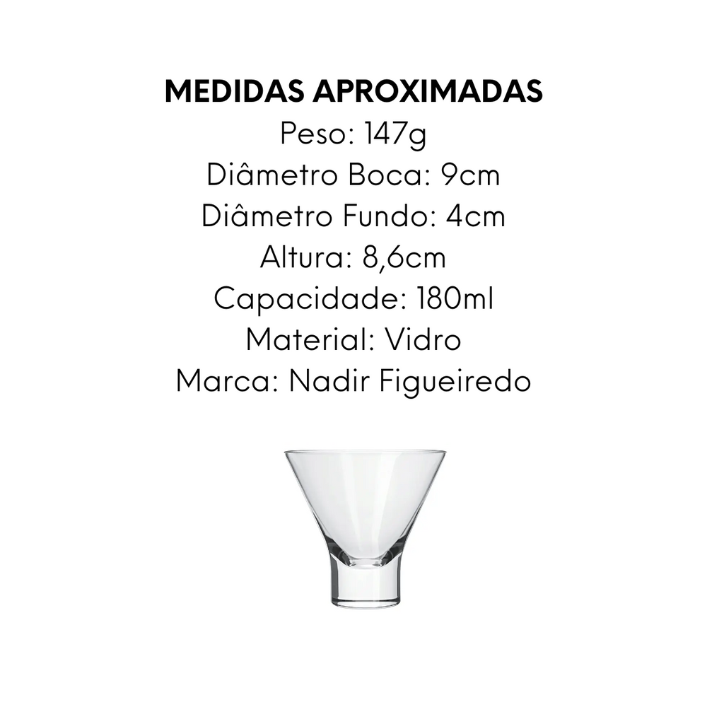 Taça Ilhabela Coquetel de 180ml de Vidro Nadir