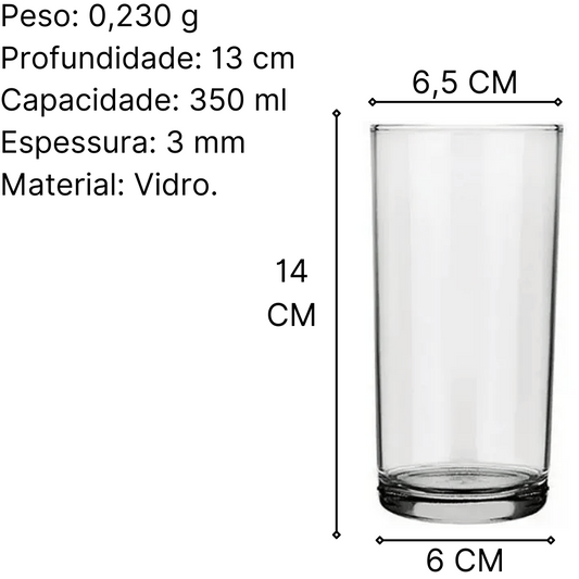 Copo Cylinder LD de Vidro 350ml