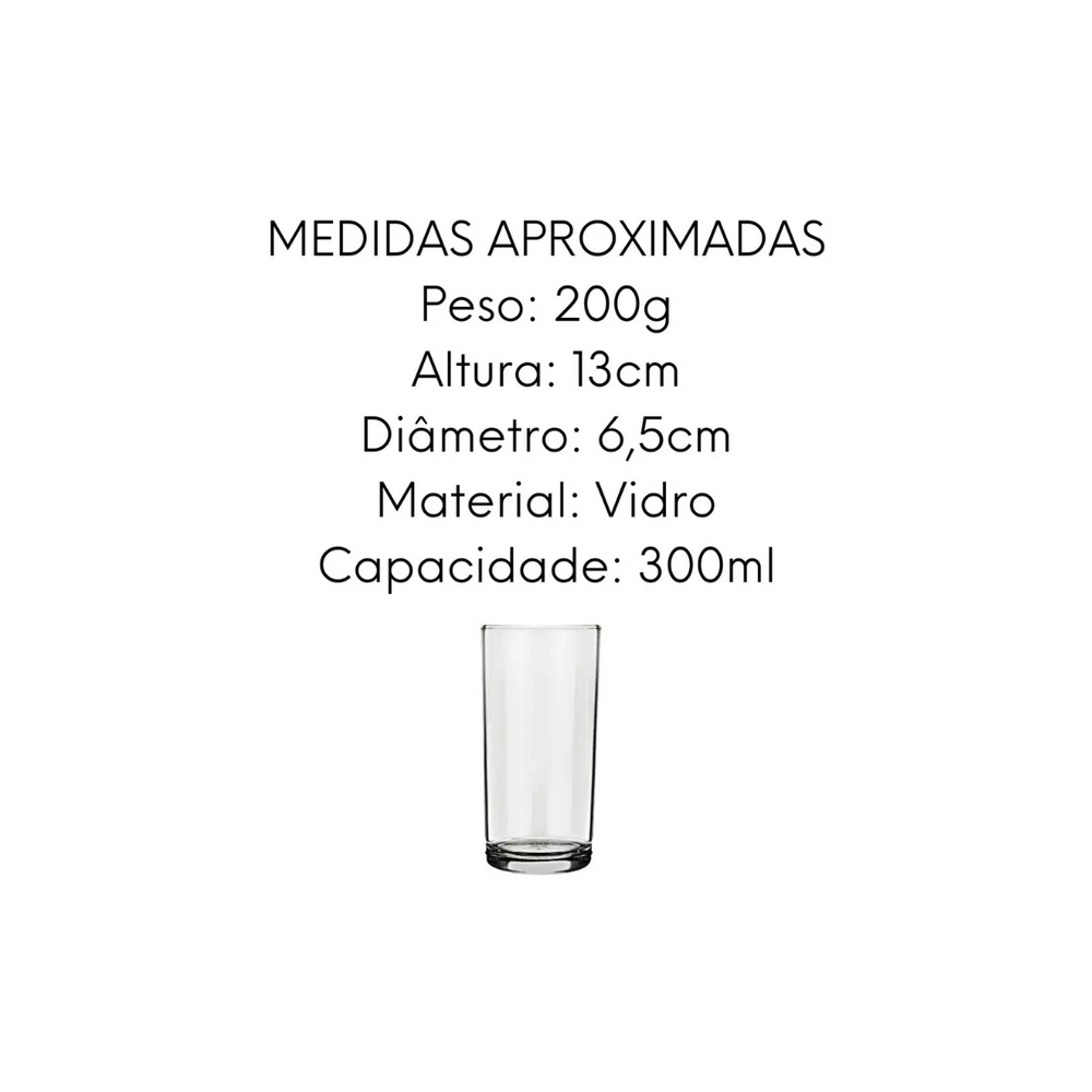 Copo Cylinder 300ml de Vidro Nadir