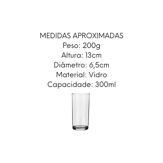 Copo Cylinder 300ml de Vidro