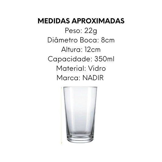 Copo Caldereta Conica 350ml de Vidro