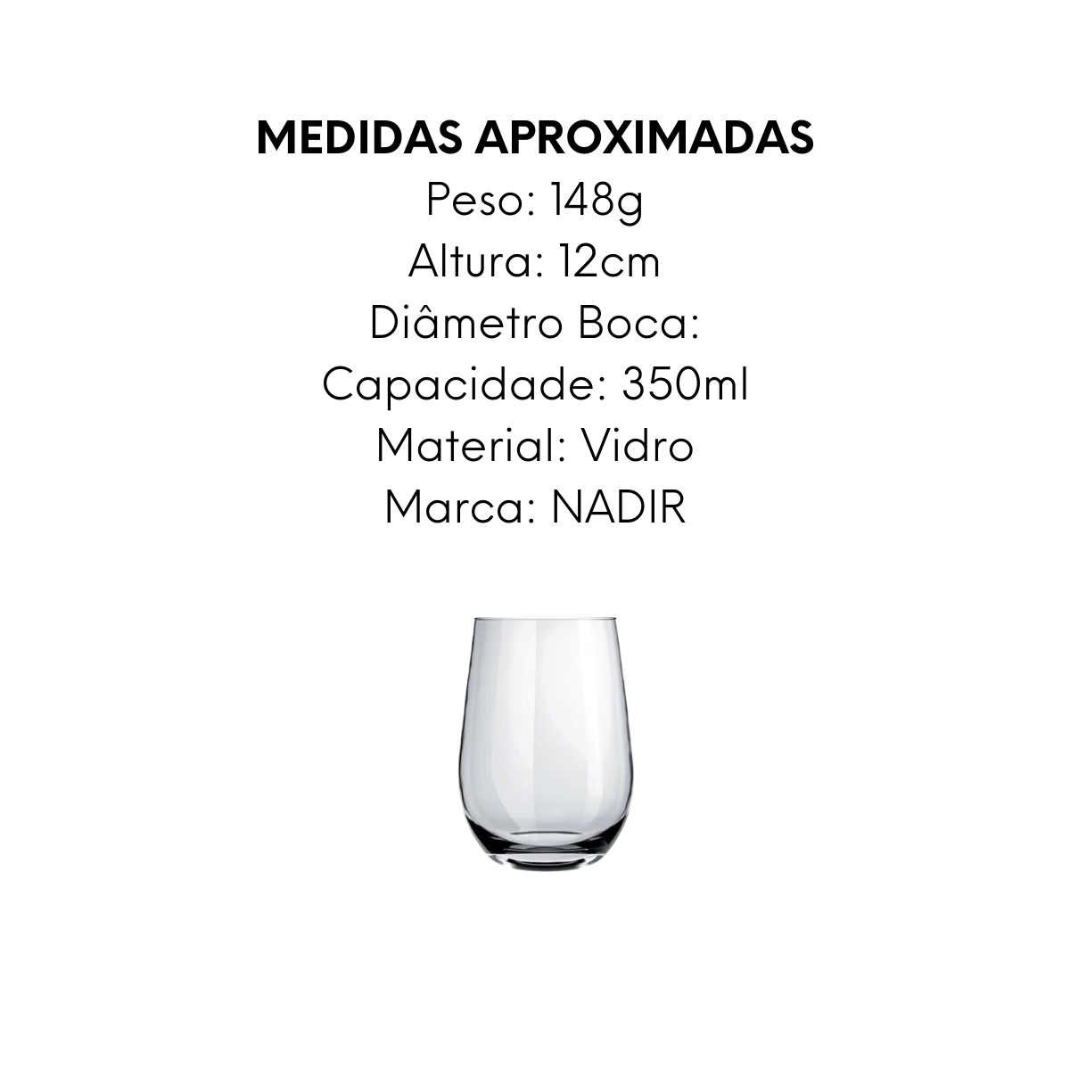 Copo Dubai 350ml de Vidro - A Gourmet