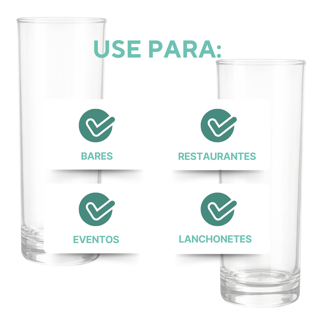 Copo Vidro Cylinder Tubo 300ml