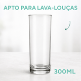 Copo Vidro Cylinder Tubo 300ml