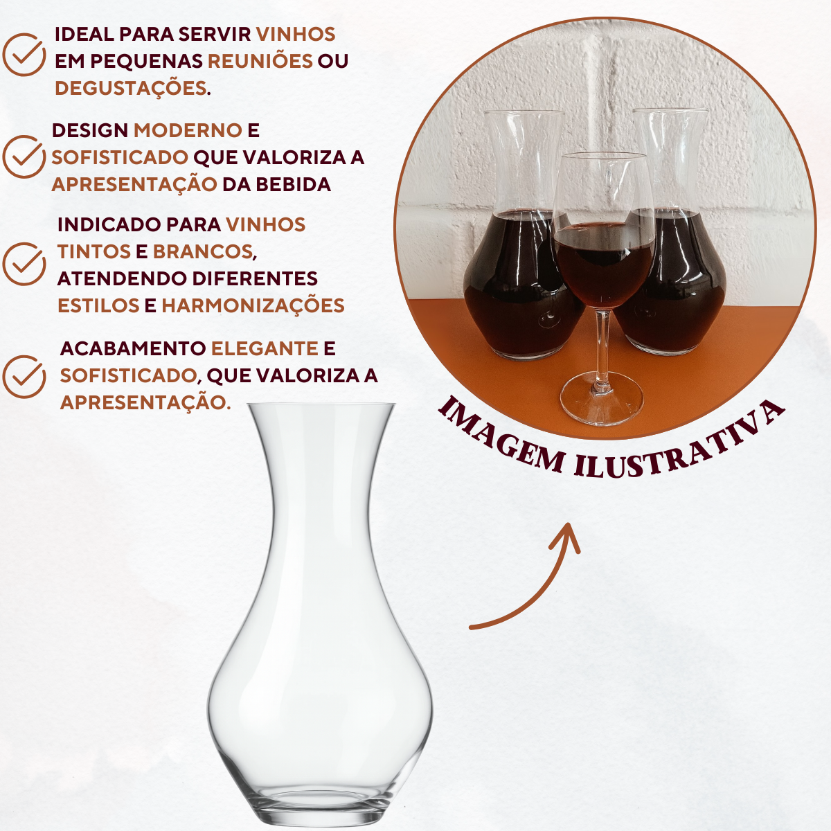 Decanter vidro malbec 950ml