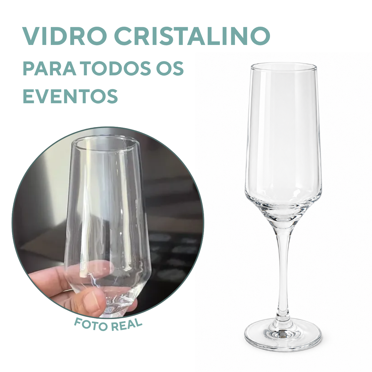 Taça Champanhe Flute Vidro 225ml