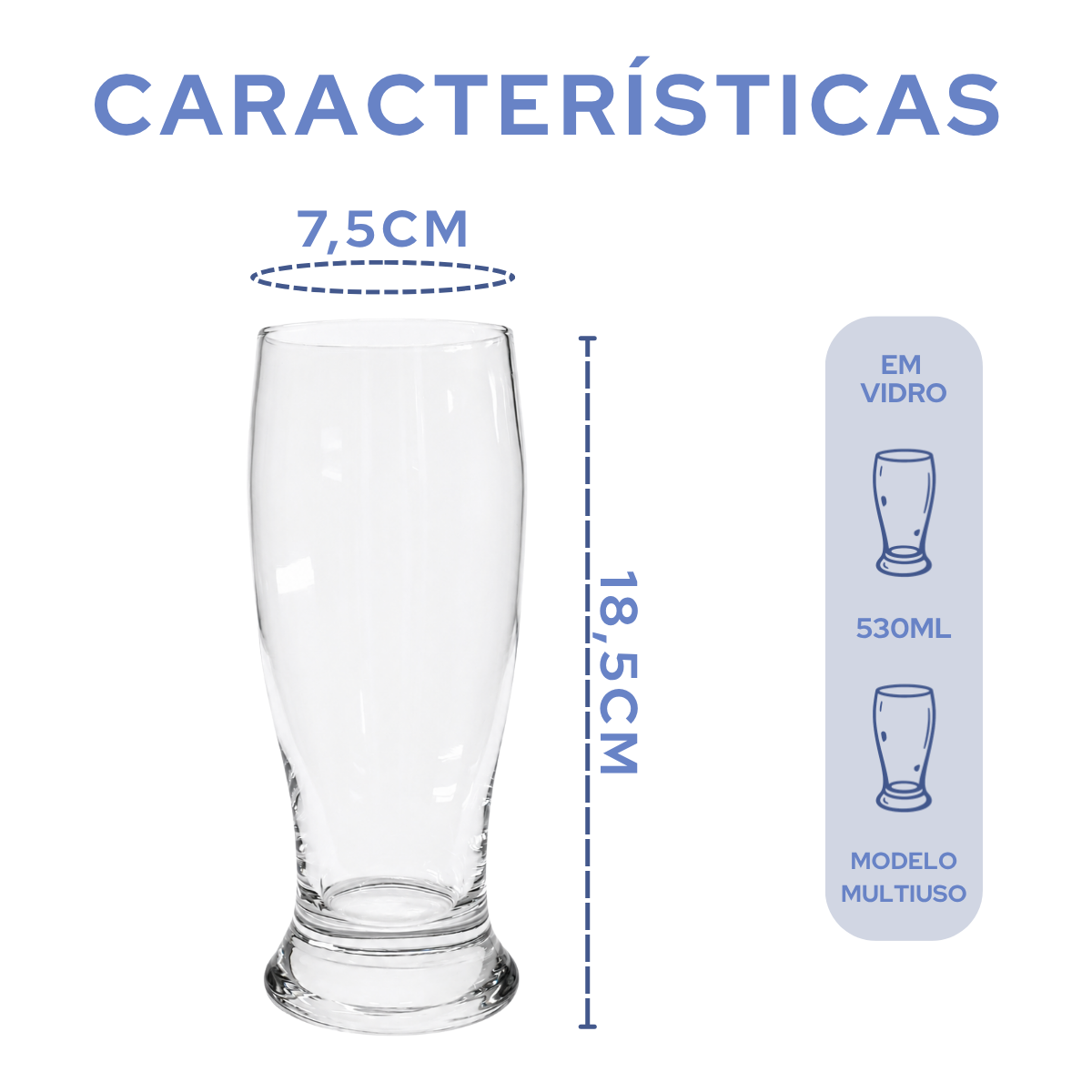 Copo Cerveja Munich Vidro 530ml