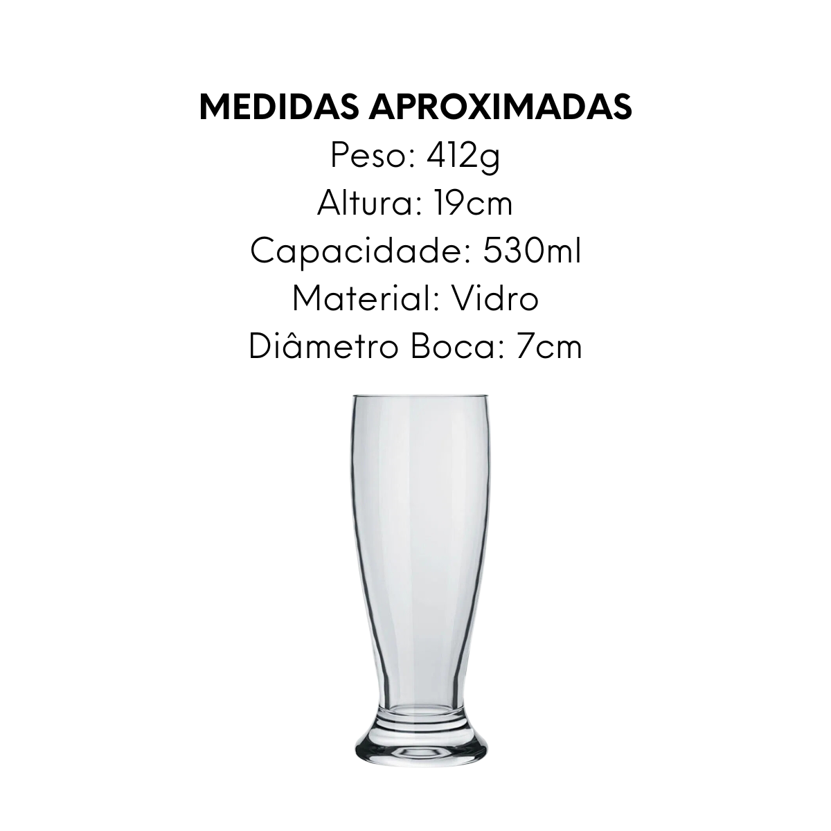 Copo Munich cerveja de Vidro Nadir
