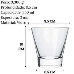 Copo Ilhabela Rocks 350ml de Vidro Nadir
