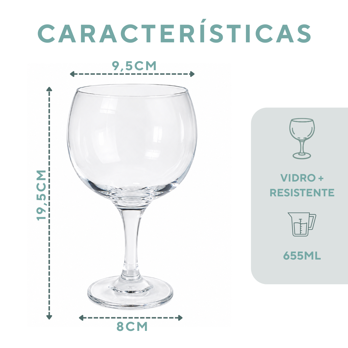 Taça de Vidro Gin 655ml