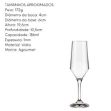 Taça de Vidro Champangne 186ml Nadir