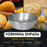 Pacote Com 12 Forminhas Para Empada Lisa de Aluminio - A Gourmet