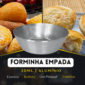 Pacote Com 12 Forminhas Para Empada Lisa de Aluminio - A Gourmet