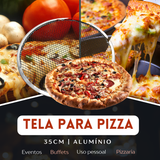 Tela Redonda Para Pizza 35cm de Aluminio - A Gourmet