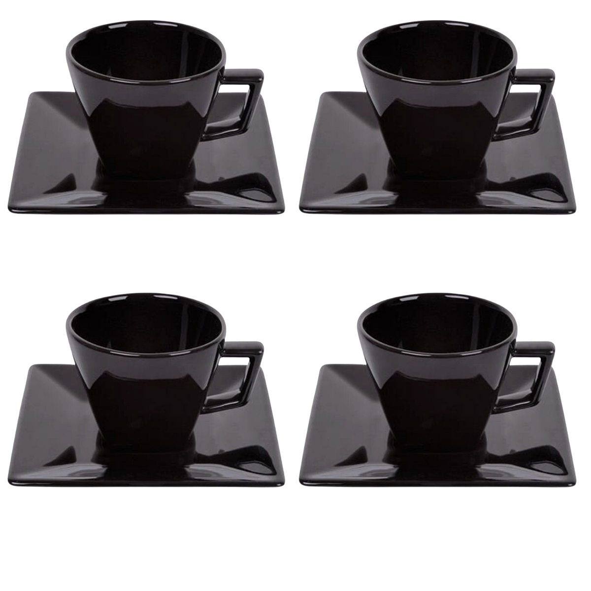 Kit 4 Xicara de Chá Quartier Black - A Gourmet