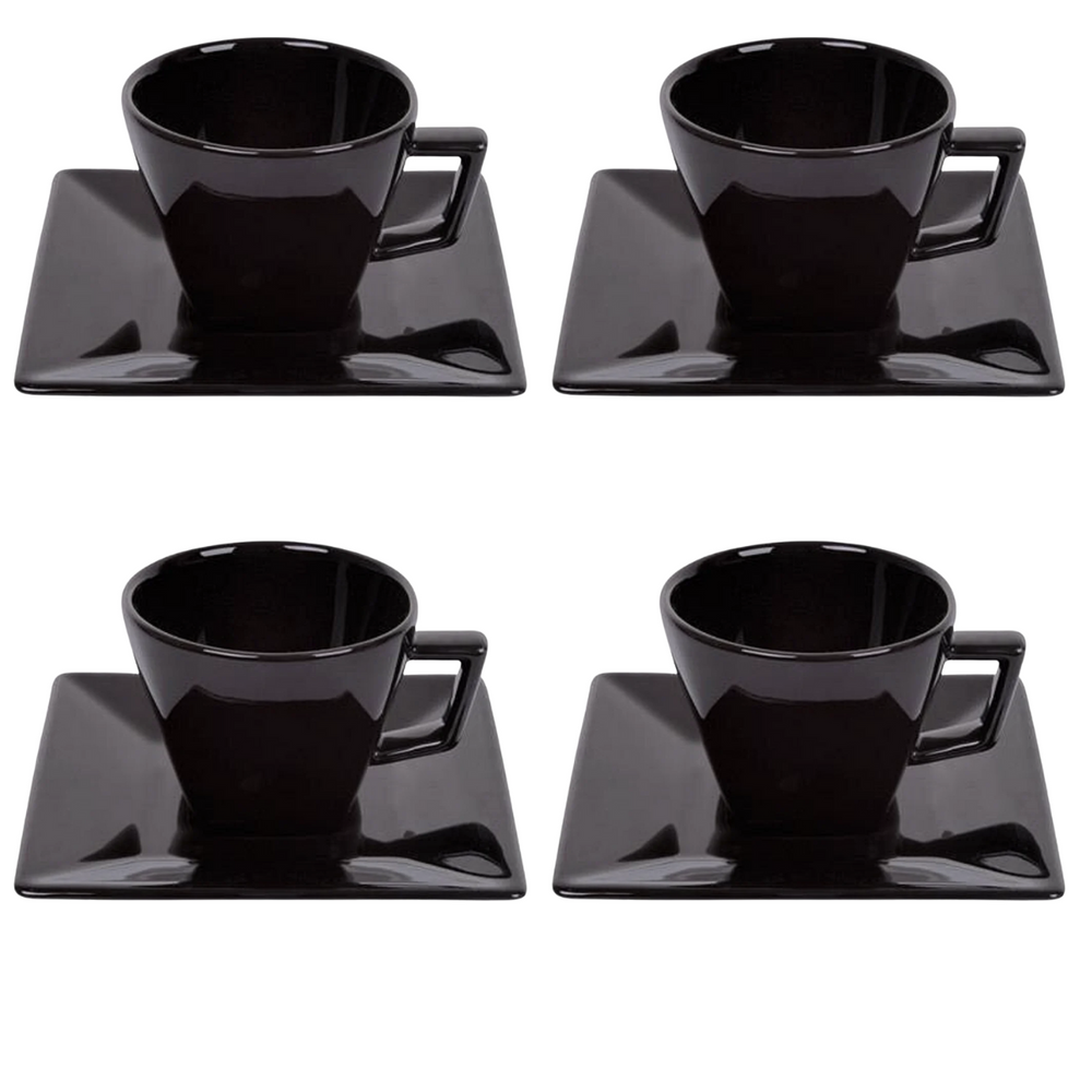Kit 4 Xicara de Chá Quartier Black - A Gourmet