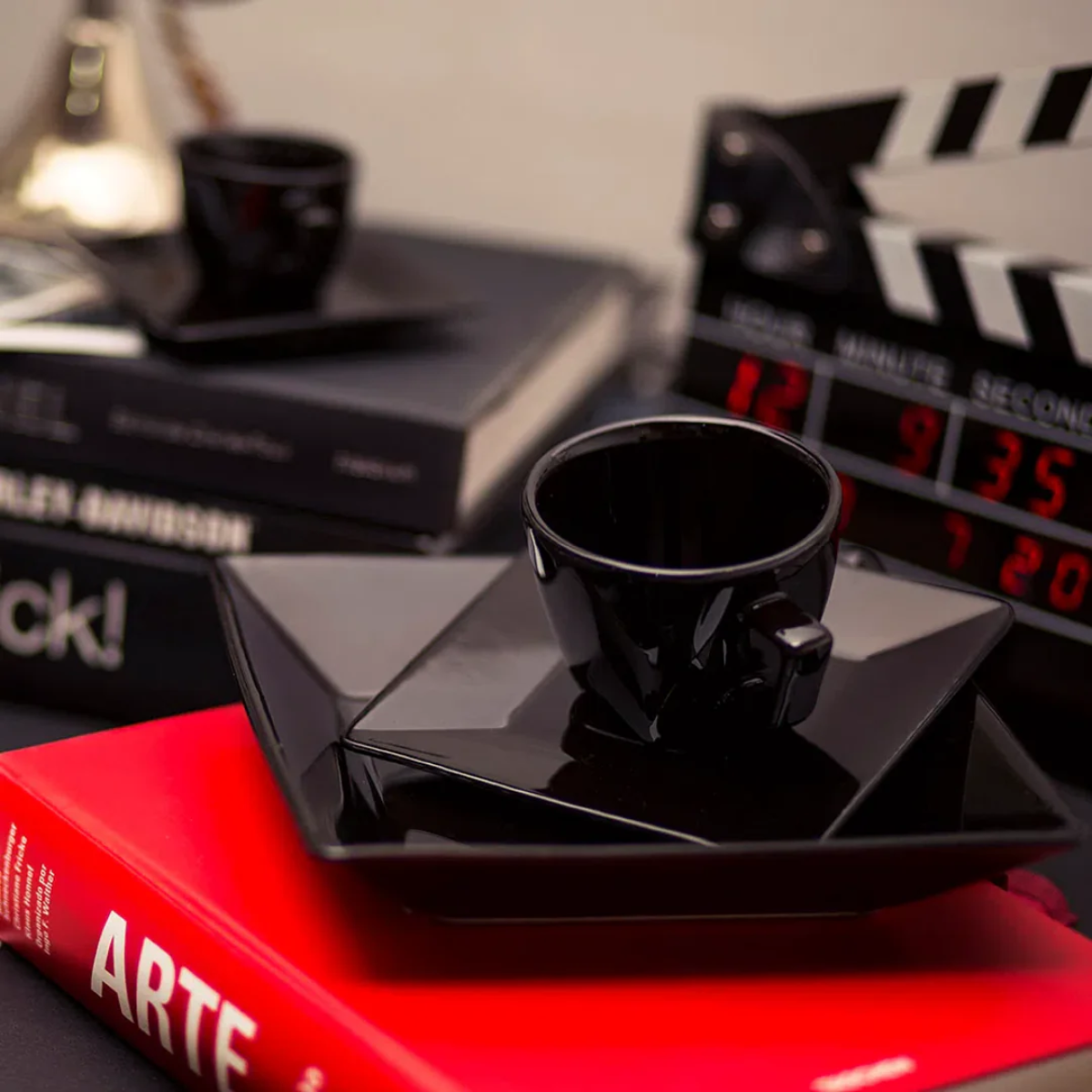 Kit 4 Xicara de Chá Quartier Black - A Gourmet