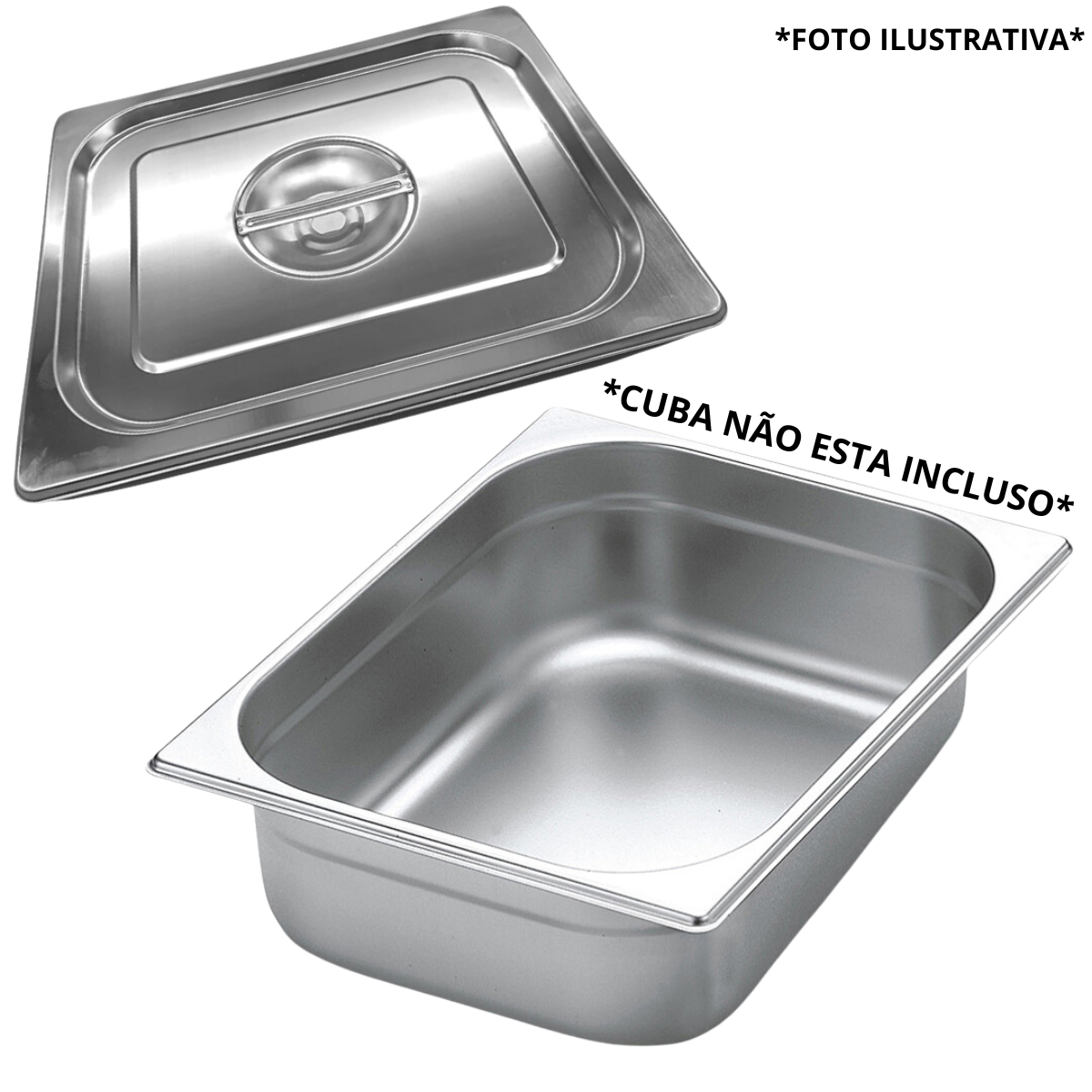 Tampa Cuba Aço inox ½ S/ Recorte - A Gourmet