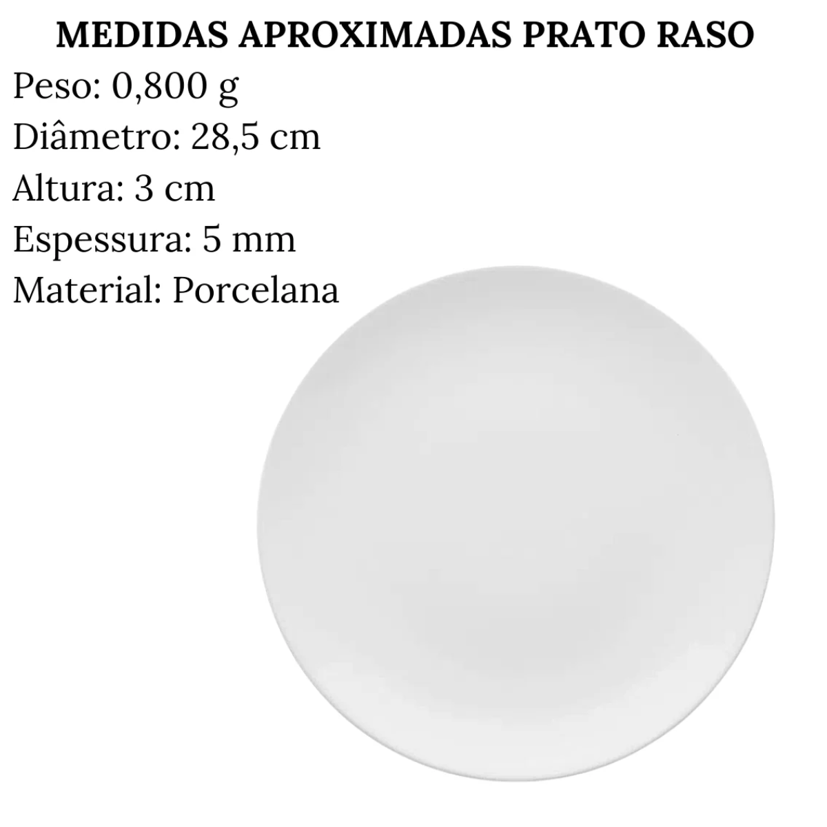 Kit 6 Prato Raso Coup White Oxford