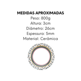 Kit 4 Prato raso floreal Luiza Cerâmica - A Gourmet
