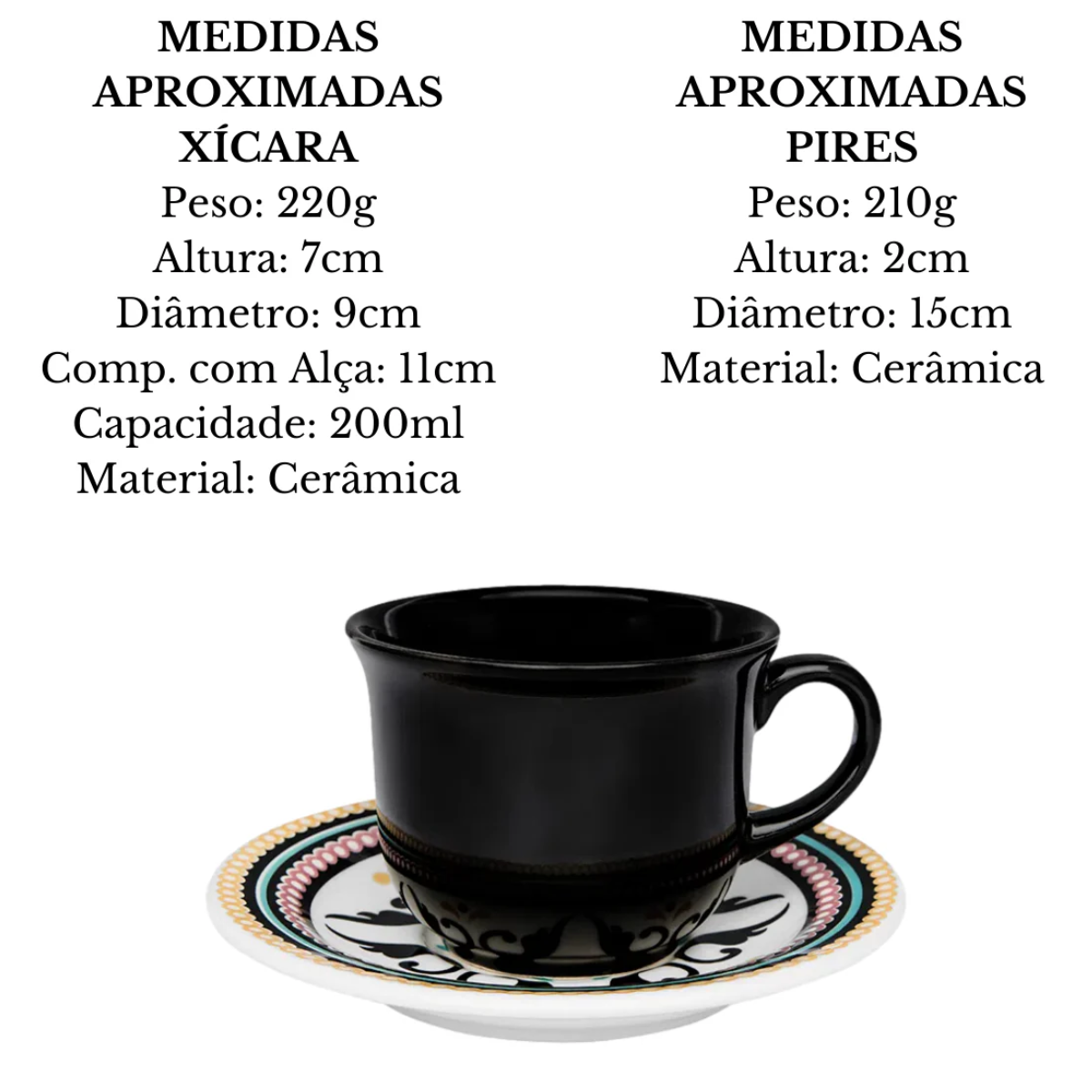 Kit 2 Xicara Chá Floreal Luiza Oxford