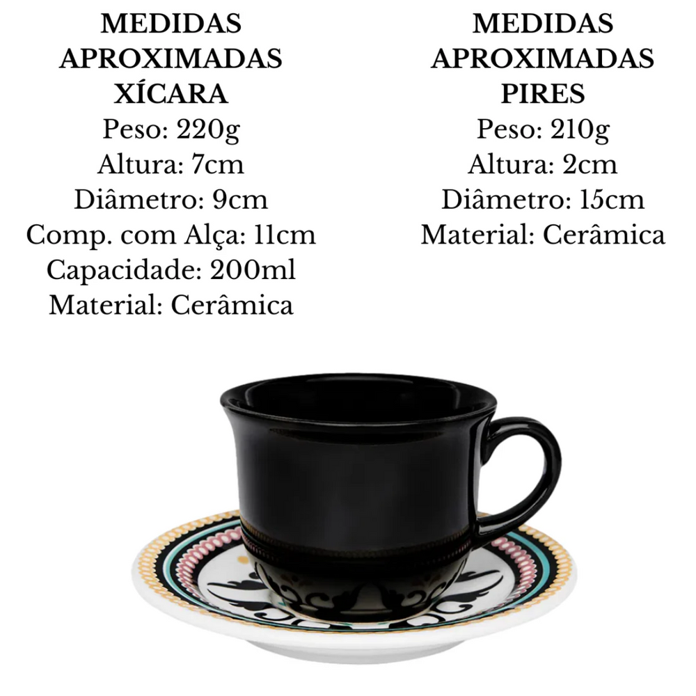 Kit 2 Xicara Chá Floreal Luiza Oxford - A Gourmet