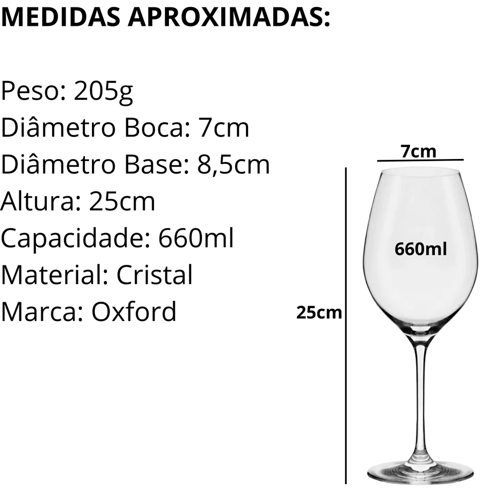 Taça Cristal 660ml Bordeaux - A Gourmet