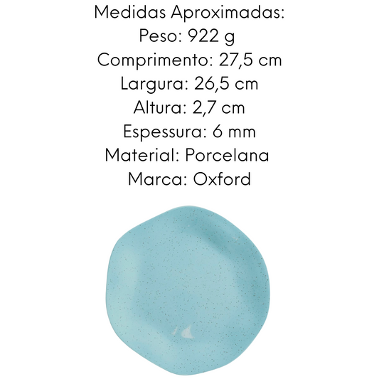 Prato Raso de Porcelana Blue Bay Oxford