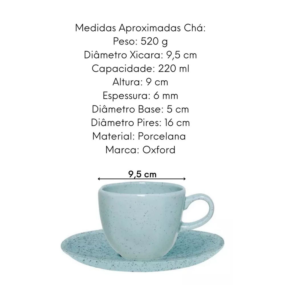 Xicara de Chá 220ml Blue Bay Oxford Oxford