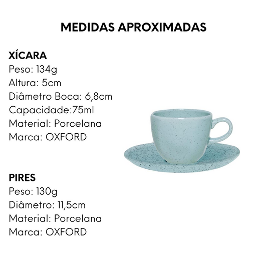 Xicara de Café 75ml Blue Bay de Porcelana