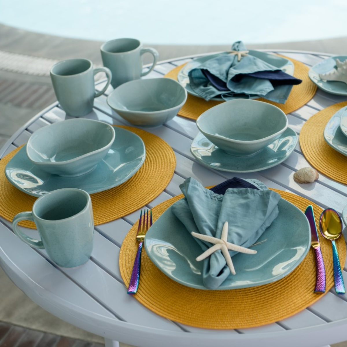 Xicara de Café 75ml Blue Bay de Porcelana Oxford