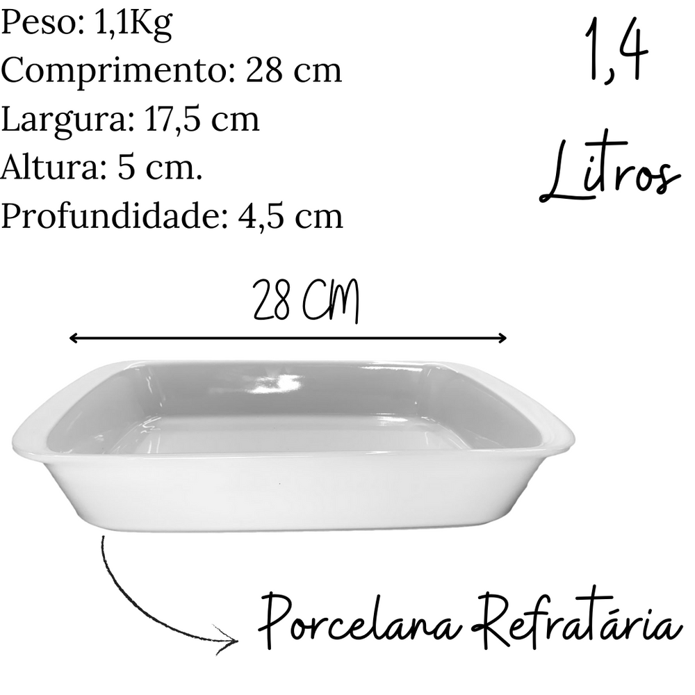 Travessa Refrataria Tango P Branca 1,4L Oxford