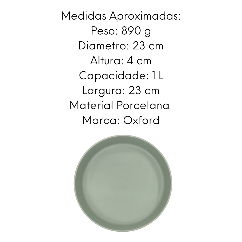 Prato Fundo de Porcelana Oxford Menta Oxford