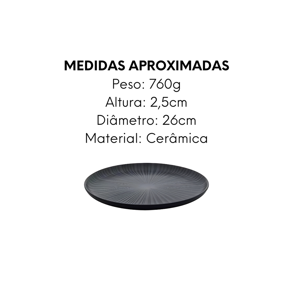 Prato Raso Onix de Cerâmica Oxford - A Gourmet