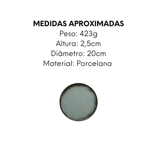 Prato de Sobremesa Pacifico Porcelana 20cm Oxford