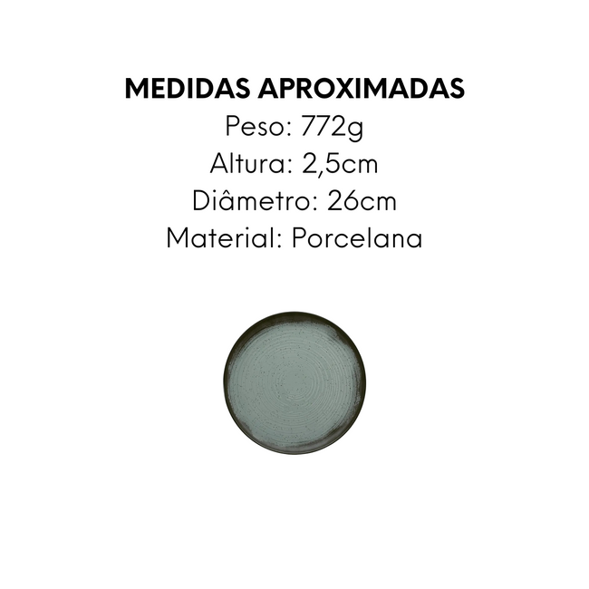 Prato de Porcelana Raso Pacifico 26cm Oxford Main Image