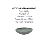 Prato Fundo 20cm Pacifico de Porcelana