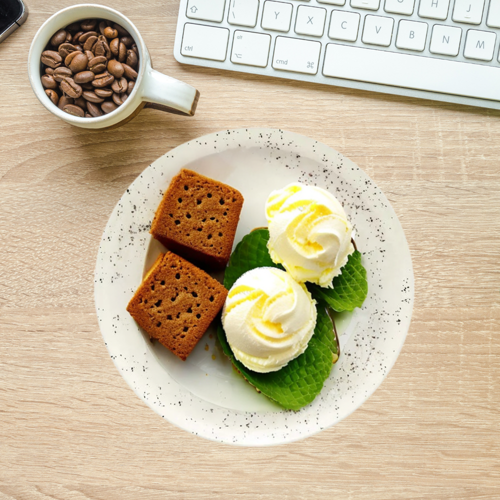 Prato de Sobremesa Chuvisco Cerâmica 20cm - A Gourmet