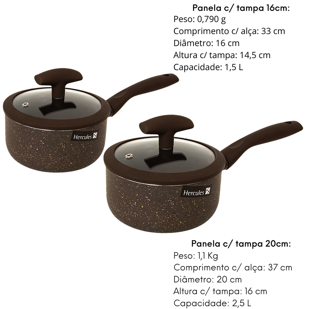Conjunto de Panelas Marrom Hércules Hercules
